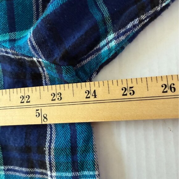Woolrich Women's XXL Blue Plaid Flannel Shirt 100% Cotton Button Front Outdoor - Picture 8 of 10